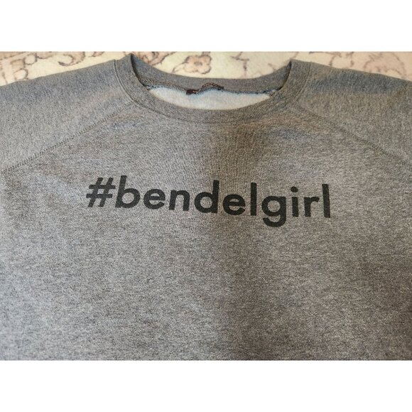 Henri Bendel Women's OS Grey Crewneck #bendelgirl Sweatshirt - Picture 3 of 5